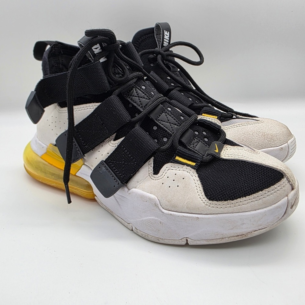 Nike Air Max 270 Utility Kids Sneakers Black White Yellow‎ Size 6Y
